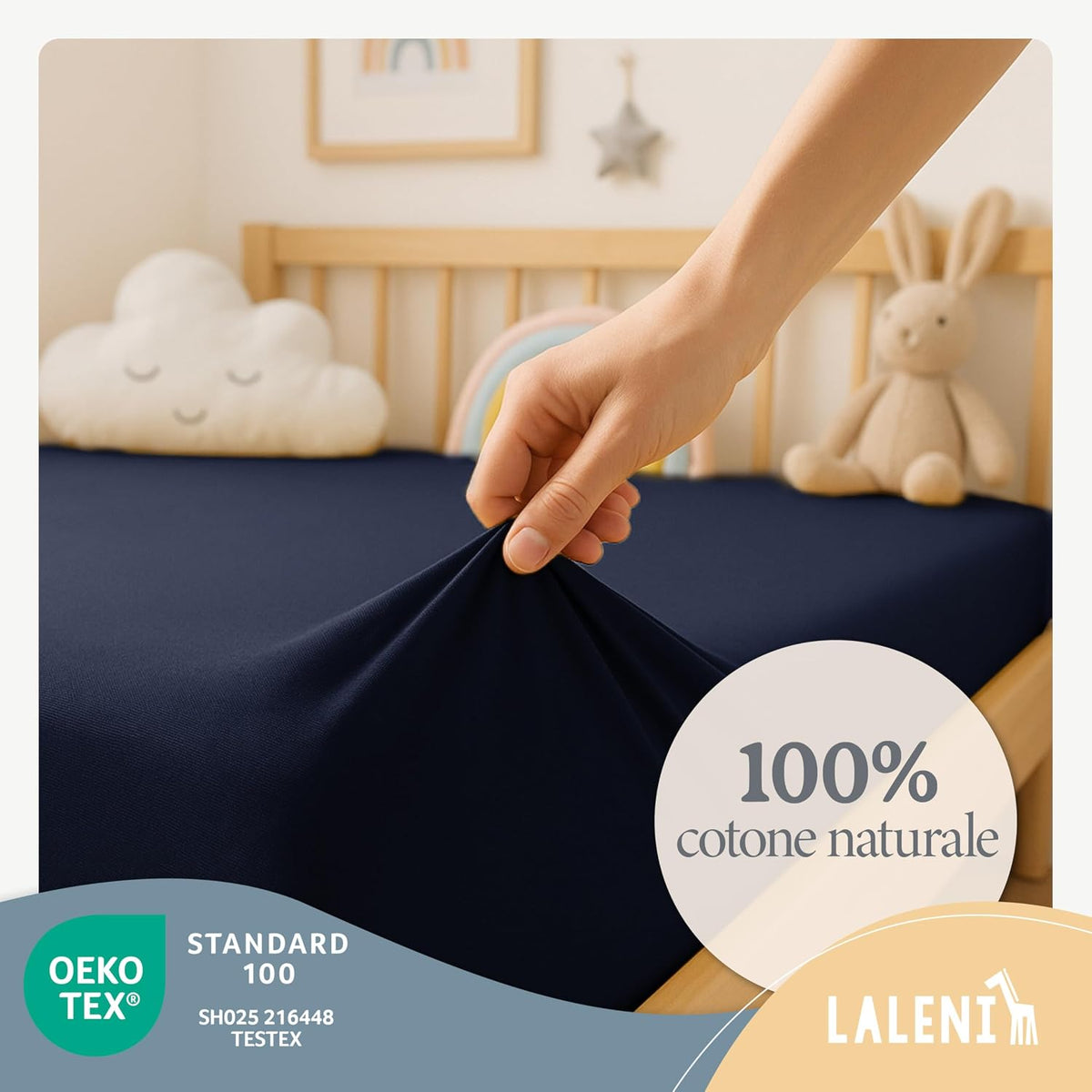 LALENI Spannbettlaken für Babybetten 100x115 cm