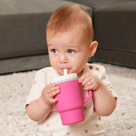 INFANTINO My 1st Tumbler Silikon-Trinklernbecher mit Mundstück, 266 ml, 6 m+