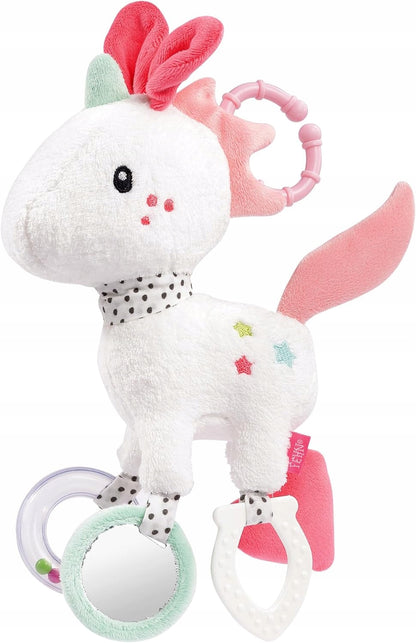 FEHN Aiko&Yuki Kinderwagenkette mit Rassel und Greifring für Kinderwagen, Babyschale