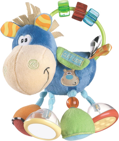PLAYGRO Clip Clop Sensorik-Spielzeug mit Rassel, Spiegel, Greifring