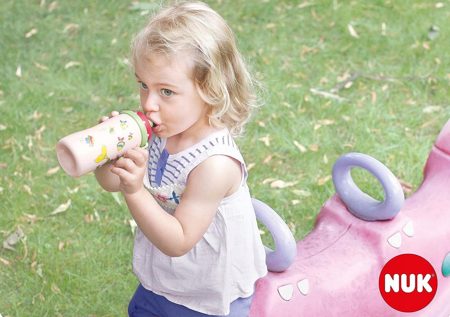 NUK Junior Cup BUTELKA 18 m+ ustnik push-pull 300 ml EFEKT KAMELEONA