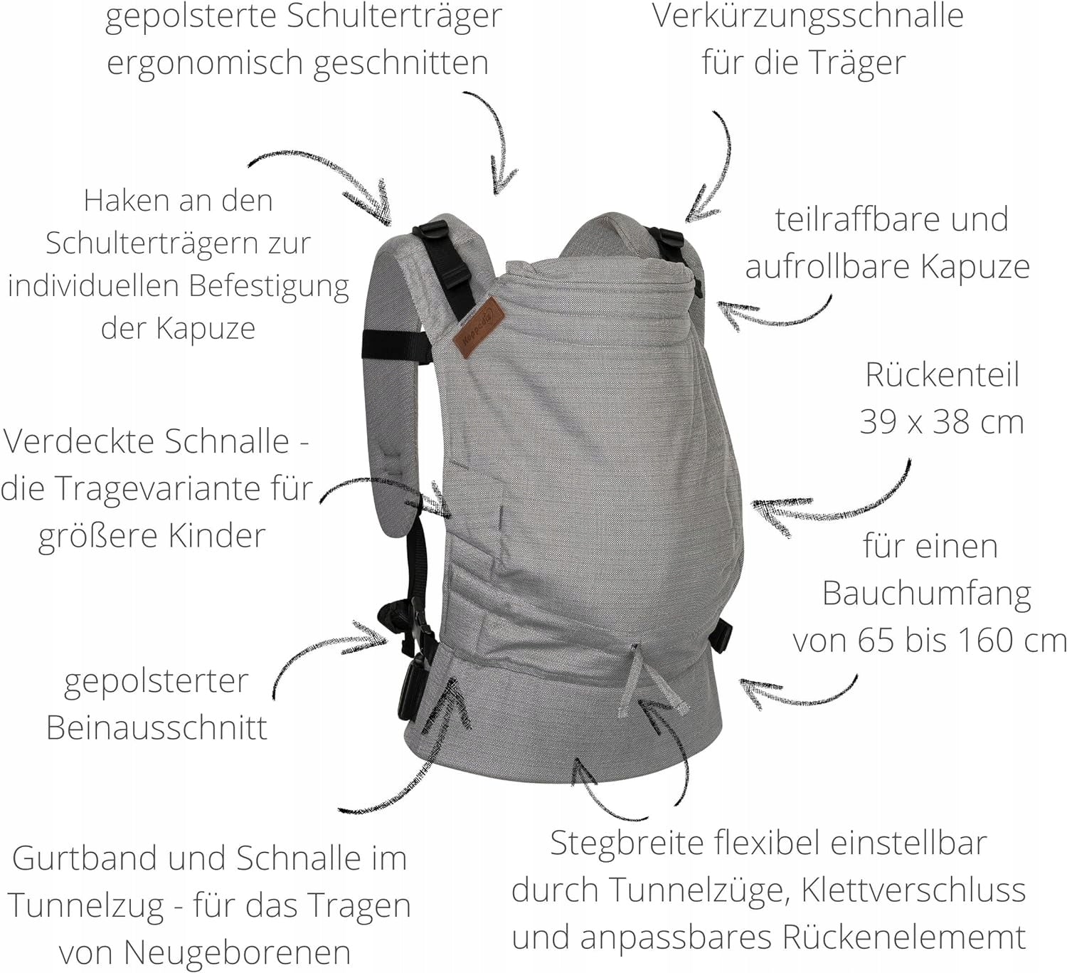 HOPPEDIZ BUCKLE 4w1 nosidełko ergonomiczne 3,5- 20kg
