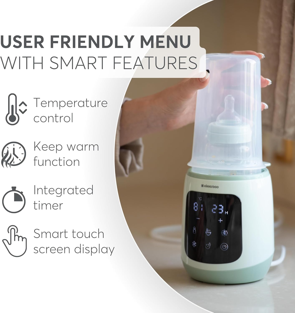 KIKKA BOO CALDO 4in1 Sterilisator Flaschenwärmer und Gläschenwärmer