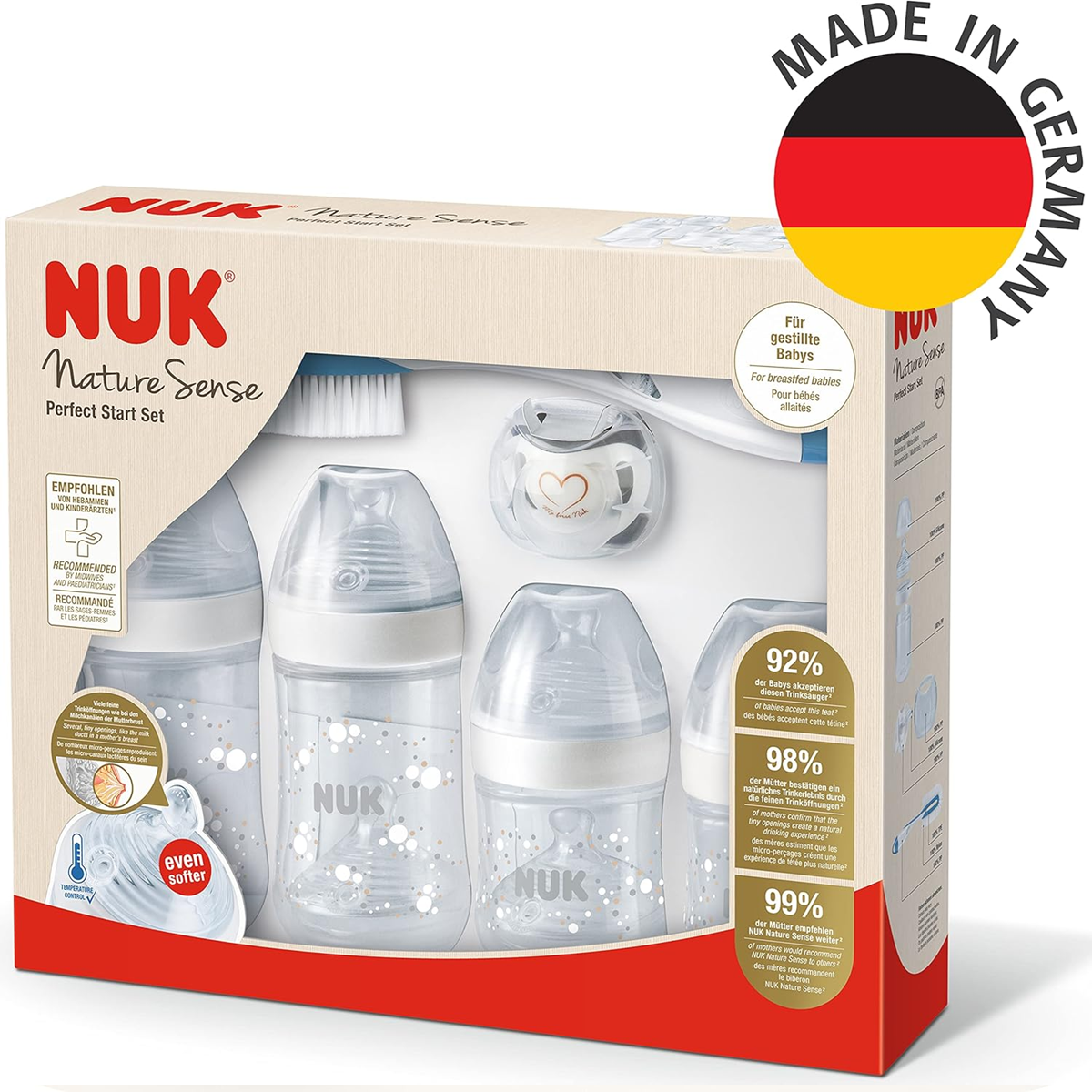 NUK Perfect Start Nature Sense Flaschen- und Zubehör-Set 0-18