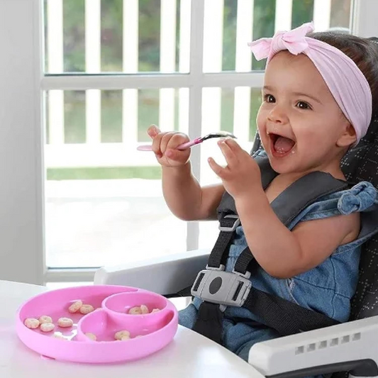 CHICCO Easy Menu dreiteiliger Silikonteller mit Saugnapf ab 12 Monaten – Produktfoto 2