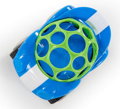 BRIGHT STARTS Oball Rattle & Roll jeżdżący samochód z grzechotką, niebiesko-zielono-biały, dla 3 m+