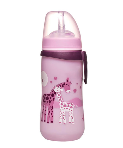 NIP Strohhalmbecher Auslaufsicherer Becher mit Strohhalm 330 ml 12 M+ GIRAFFEN