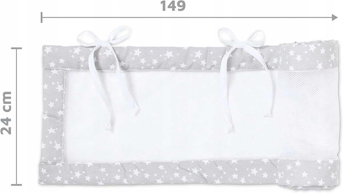 BABYBAY ochraniacz do łóżeczka 149x24, przewiewne siatkowe gniazdo do łóżeczka niemowlęcia