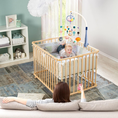 AMY & BENTON Babybett Mobile mit Spieluhr und Projektor + Fernbedienung