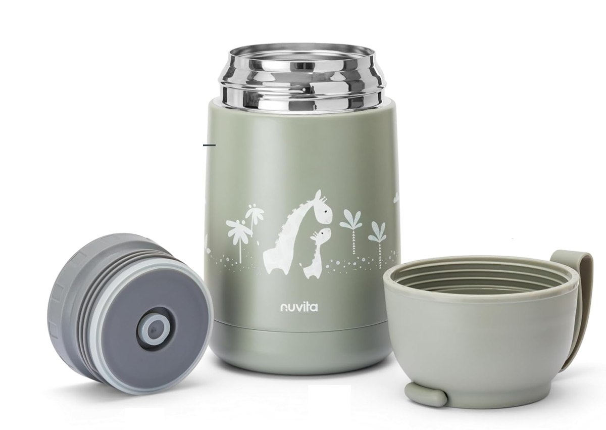 NUVITA 4475 Edelstahl-Speisethermoskanne 620 ml 0+ GIRAFFEN