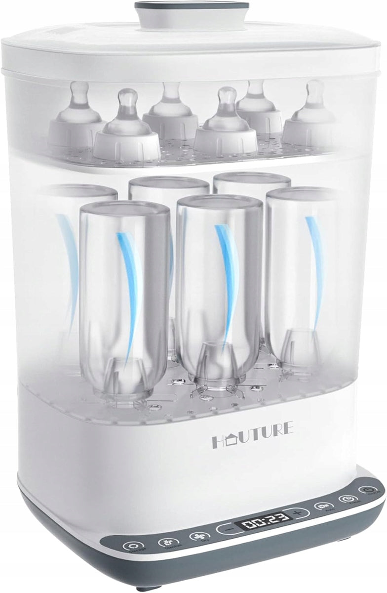HAUTURE Sterilisator und Trockner Dampfgarer 11 Flaschen 2 Minuten