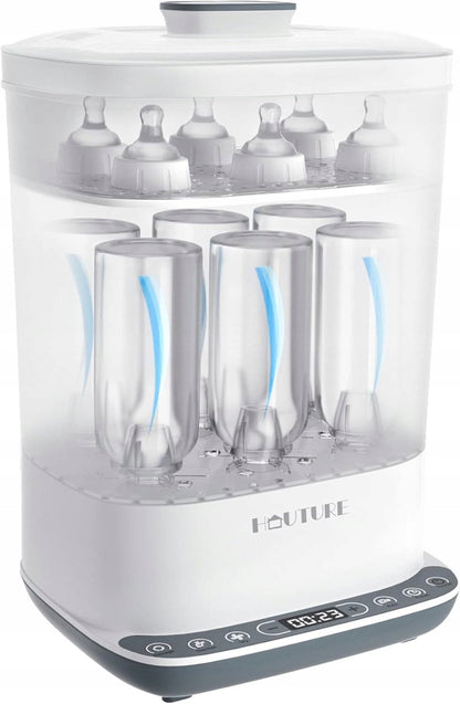 HAUTURE Sterilisator und Trockner Dampfgarer 11 Flaschen 2 Minuten