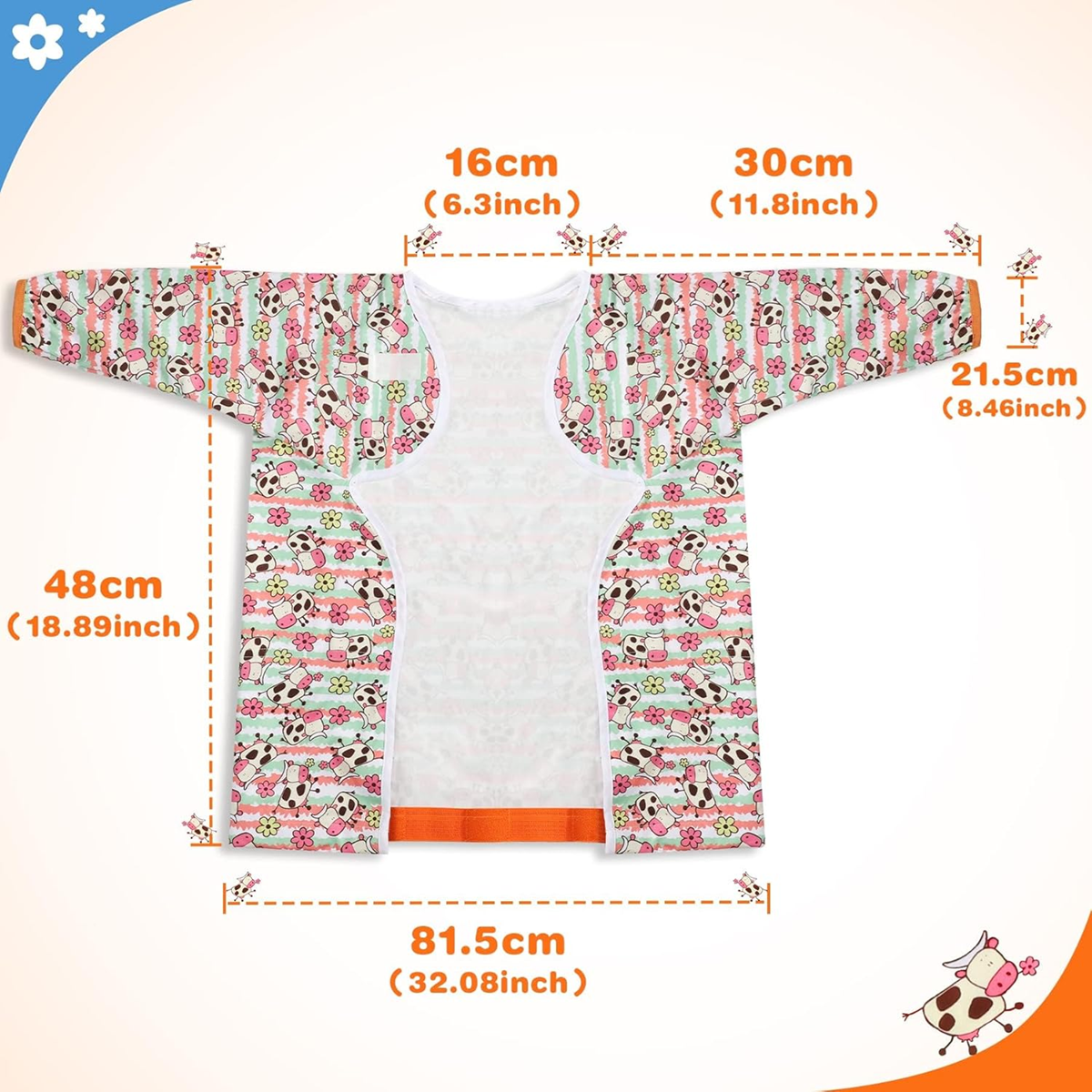LENBEST Baby Bibs wodoodporny śliniak kombinezon z rękawami 6 m+