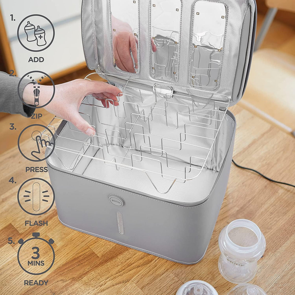 NUBY UV-Sterilisator tragbar für Spielzeug und andere 360 Grad