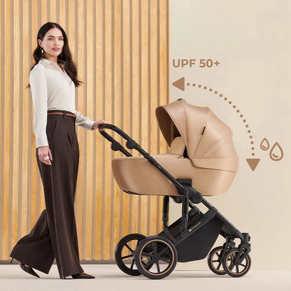 KINDERKRAFT PRIME2 PRO 3-in-1 Multifunktionskinderwagen bis 22kg + Babyschale MINK PRO
