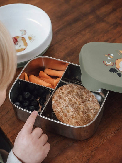KIKADU Lunchbox aus Edelstahl 900 ml LÖWE