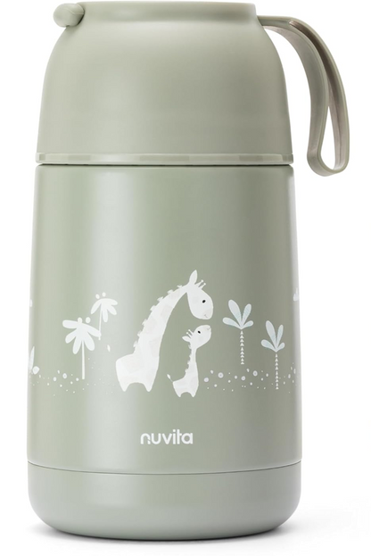 NUVITA 4475 Edelstahl-Speisethermoskanne 620 ml 0+ GIRAFFEN
