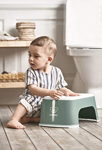 BabyBjörn Step Stool rutschfester Kinderhocker grün-weiß