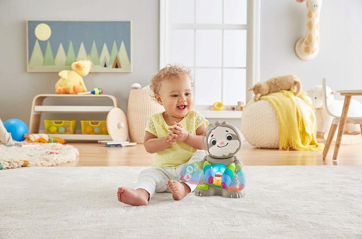 FISHER-PRICE interaktywny LENIWIEC j. niemiecki, kolorowa zabawka edukacyjna Linkimals dla niemowląt 9m+