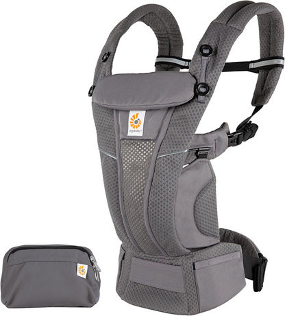 ERGOBABY OMNI BREEZE nosidełko ergonomiczne szare z daszkiem i saszetką, od 3,2 do 20,4 kg