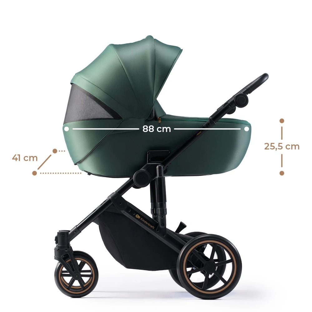 KINDERKRAFT PRIME2 PRO 3-in-1 Multifunktionskinderwagen bis 22kg + Babyschale MINK PRO