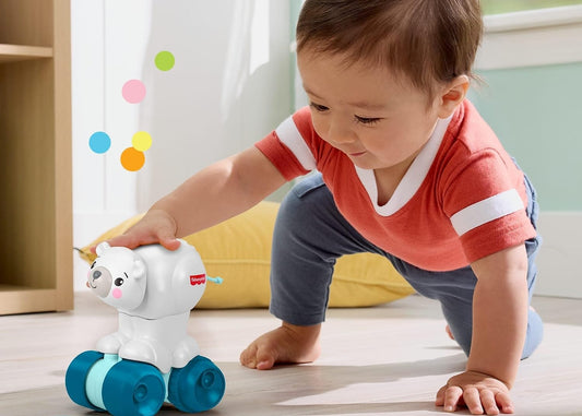 FISHER-PRICE sensorischer fahrender Eisbär zum Krabbelnlernen 9 m+