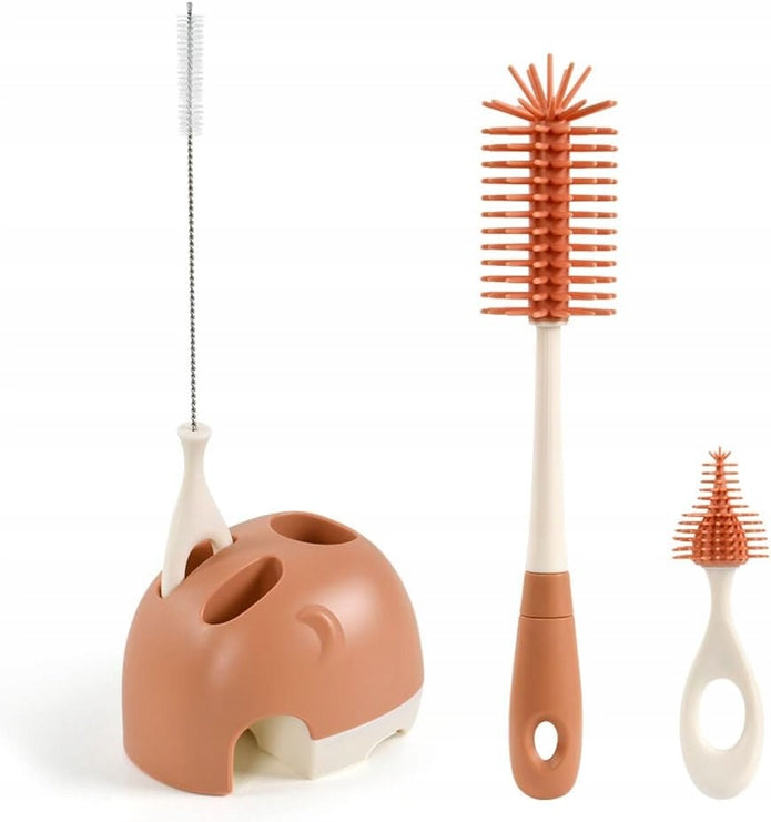 VICLOON 3in1 Silikonbürsten zur Reinigung von Flaschen, Saugern, Strohhalmen 32cm