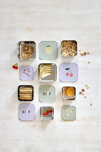 Lässig Happy Fruits Edelstahlbehälter für Snacks 3 Stück