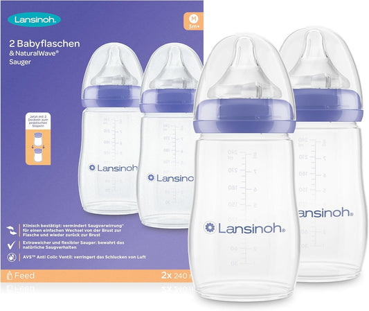LANSINOH Flasche 240 Sauger M x2