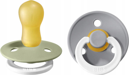 BIBS COLOUR GLOW uklidňující dudlíky 2pack kaučuk 18 měsíců+ SVÍTÍCÍ