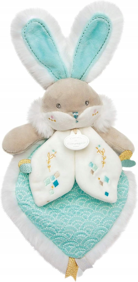DOUDOU et COMPAGNIE rabbitcomforter cuddly toyage 0 +colour white and bluematerial 100% polyesterfree of