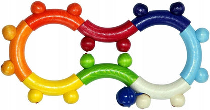 HESS Holzrassel mit Glöckchen 8,5 x 17,5 cm