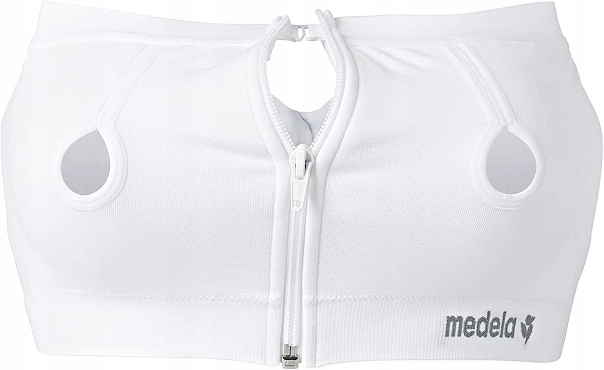 MEDELA gorset do laktatora EASY EXPRESSION L, biały gorset do odciągania pokarmu Medela z zamkiem