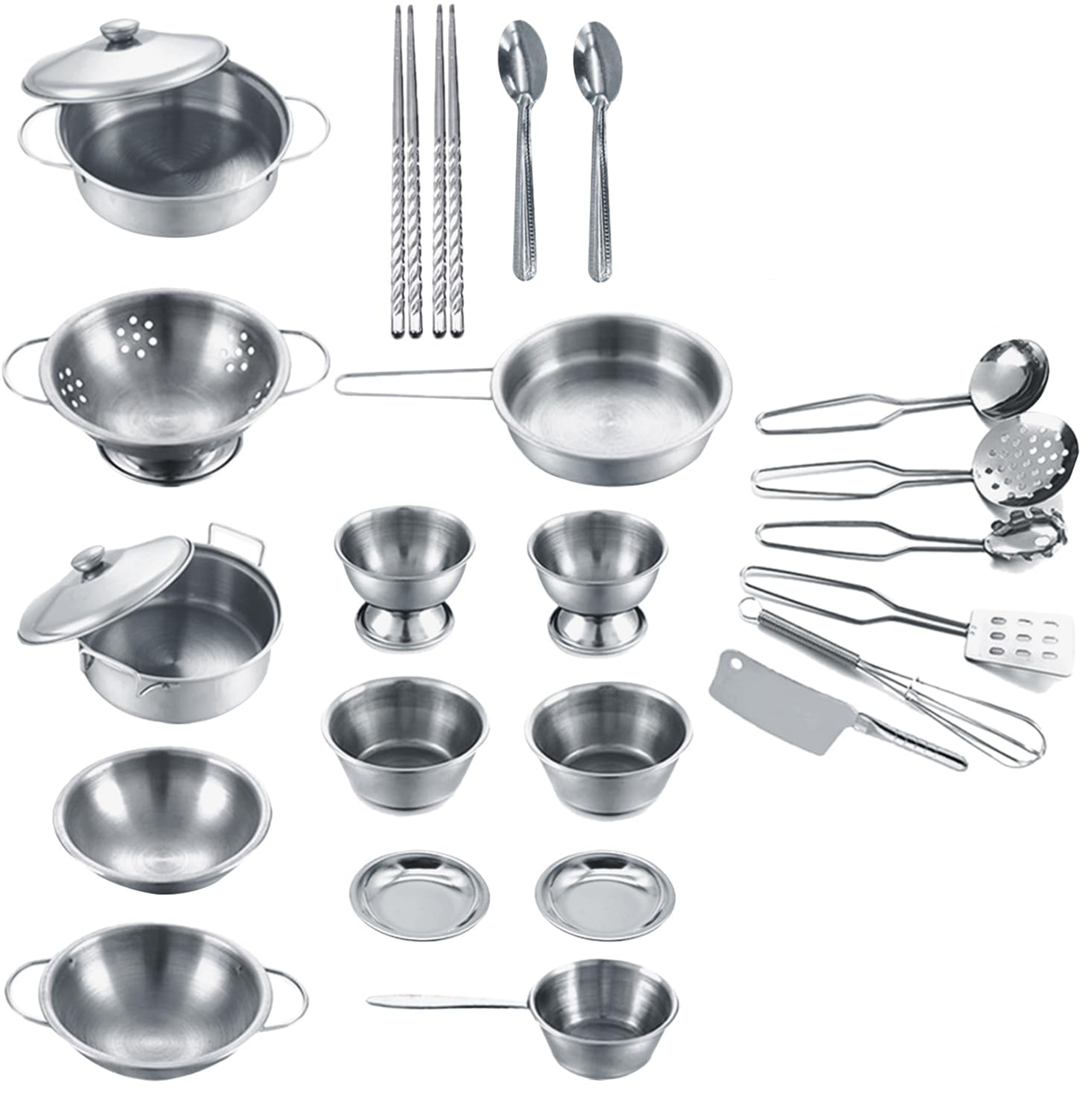 ENPEI Mini-Küchenzubehör Edelstahl 27 Teile 3l+