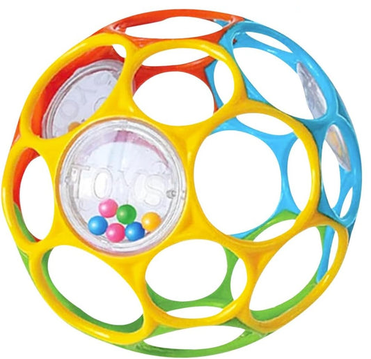 KIKUO Classic Ball teething grasping ball with rattles, 11.5 cm