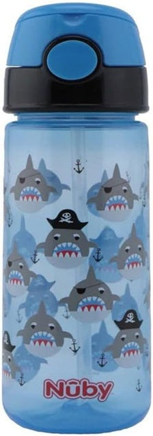 NUBY Strohoedbeker tritan bidon met rietje 4 l+ 540 ml SHARK