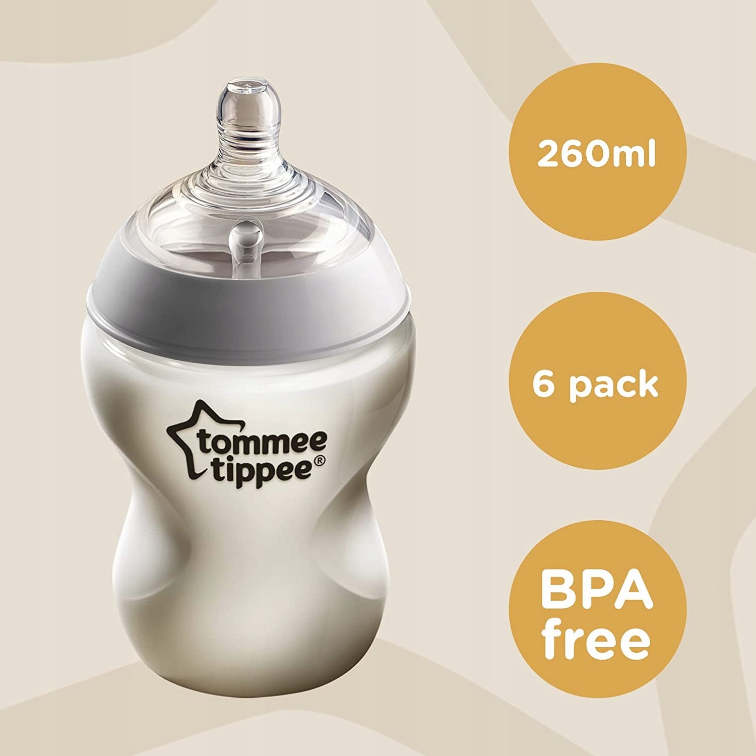 TOMMEE TIPPEE zestaw 6 butelek 260ml ANTI-COLIC