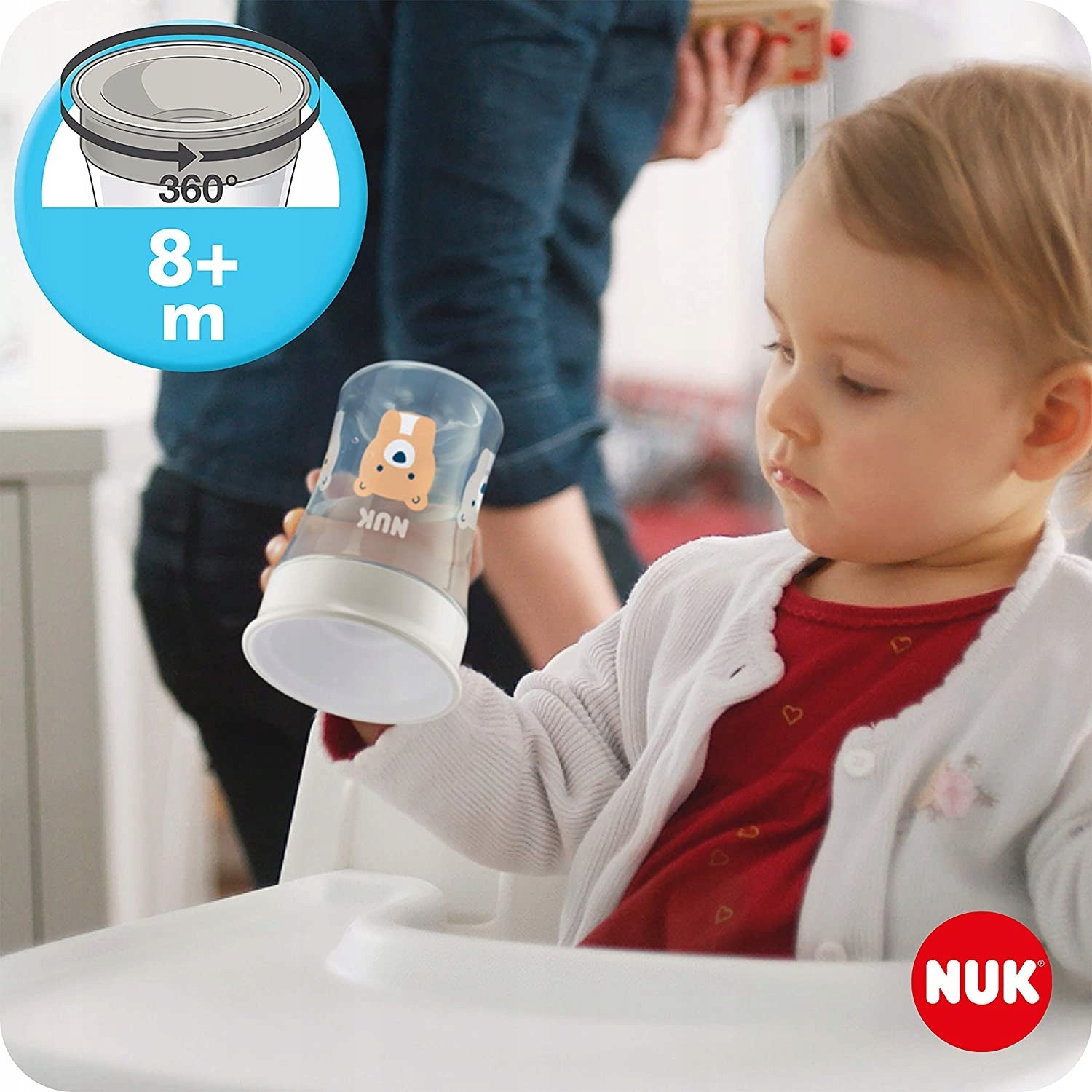 NUK zestaw do nauki picia kubek + 3 ustniki