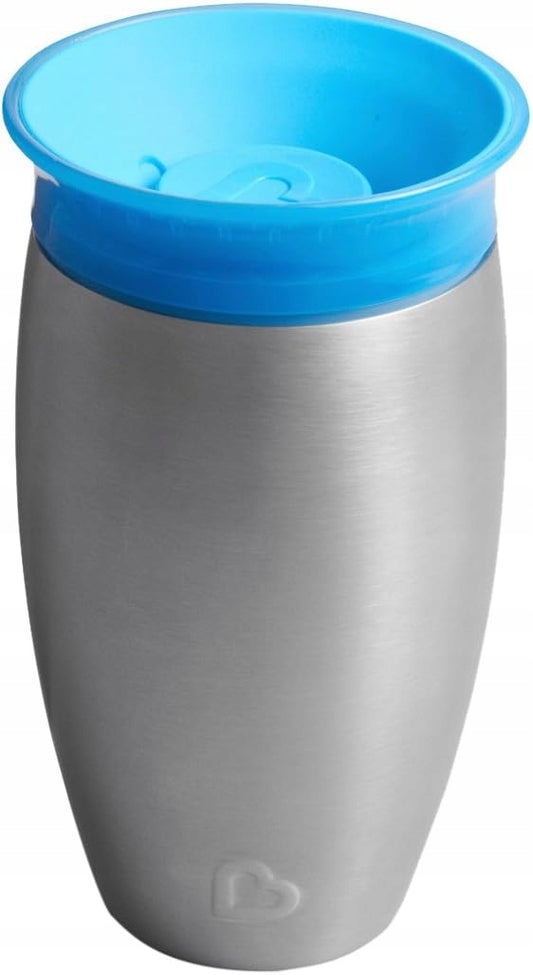 MUNCHKIN Miracle kubek 360 6msc+ 296ml stal nierdzewna, niebieski kubek termiczny dla dzieci