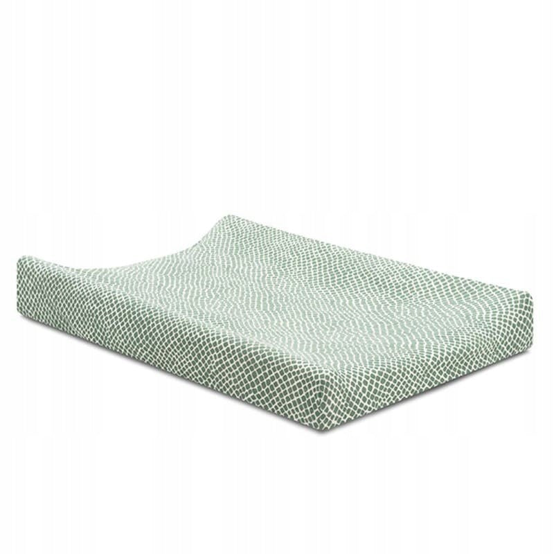 JOLLEIN pokrowiec na przewijak 50x70, miękki jersey z modnym nadrukiem, zielony pokrowiec na przewijak