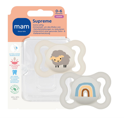 MAM Supreme silicone pacifier 0-6m x2