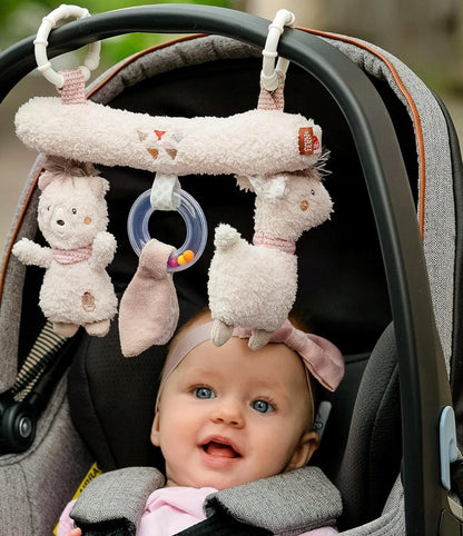 FEHN Trapezanhänger Rassel und Quietsche für Kinderwagen PERU