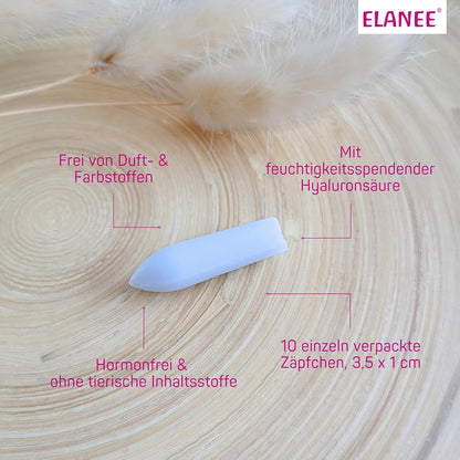 ELANEE feuchtigkeitsspendende Vaginalzäpfchen ohne Hormone x10