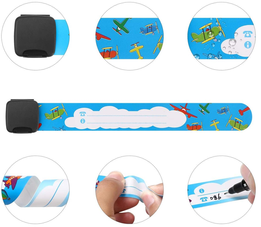 VICLOON wasserdichte SOS-Armbänder für Kinder 10 Stück