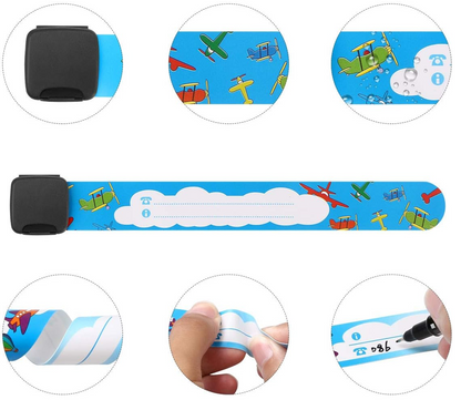VICLOON wasserdichte SOS-Armbänder für Kinder 10 Stück