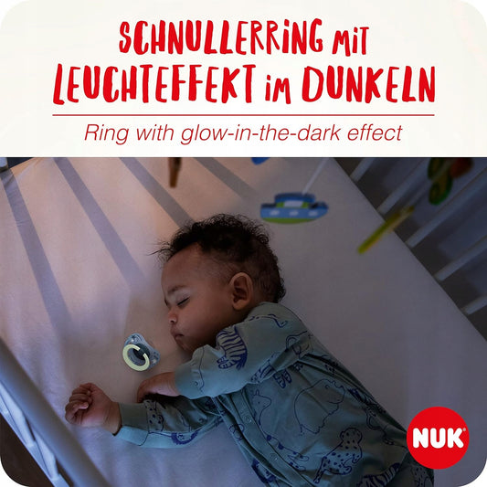 NUK Signature DAY&NIGHT soother x2, glow in the dark x2, storage box