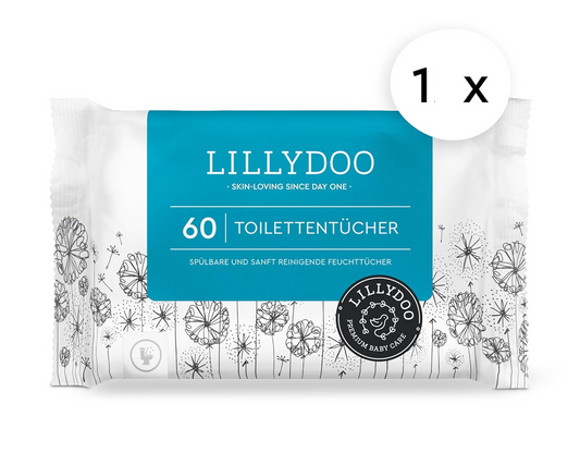 LILLYDOO unparfümierte Feuchttücher 12 x 60 cm 60 Stück