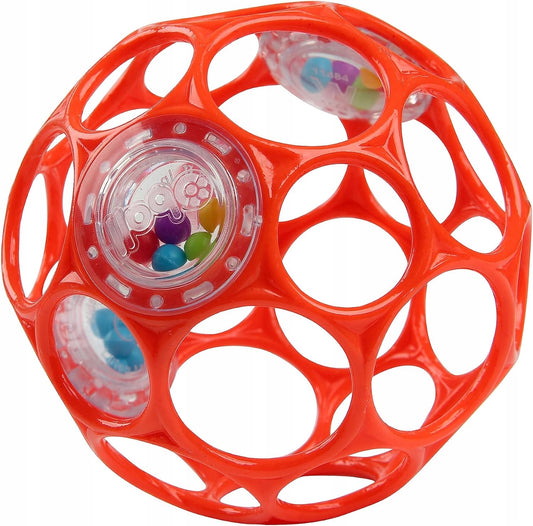 BRIGHT STARTS Oball Rasselbeißring, Greifling mit Rasseln 10 cm