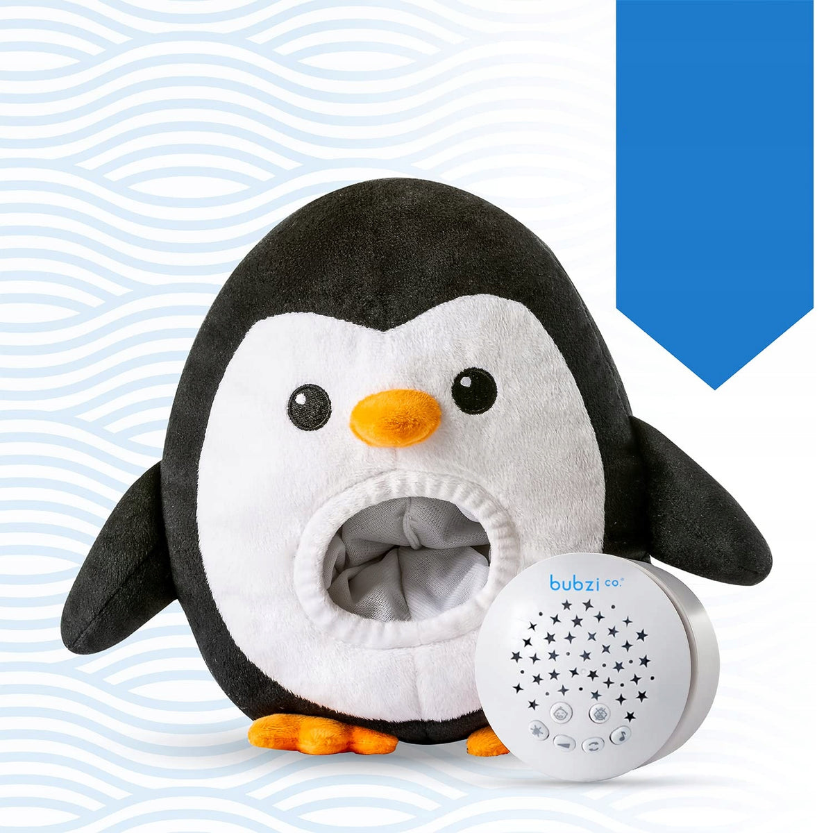 BUBZI Penguin cuddly toy, star projector