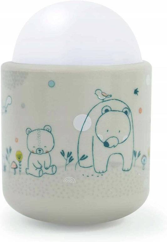 PABOBO Nomade bezprzewodowa lampka nocna 8x5 cm, beżowa lampka LED z motywem misia dla dziecka